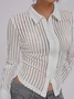 Shirt Collar Striped Long Sleeve Shirt