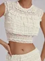 Lace Plain Top With Skirt Two-Piece Set