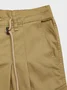 Twill Plain Straight Pants Shorts