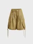 Twill Plain Straight Pants Shorts