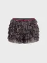 Mesh Leopard Straight Pants Shorts