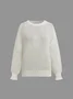 Knitted Crew Neck Plain Long Sleeve Sweater