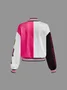 Jersey Stand Collar Color Block Long Sleeve Jacket