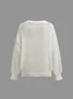 Knitted Crew Neck Plain Long Sleeve Sweater