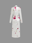 Cowl Neck Floral Long Sleeve Maxi Dress