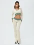 Jersey Plain Top With Pants Two-Piece Set