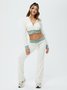 Jersey Plain Top With Pants Two-Piece Set