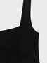 Nylon Square Neck Plain Tank Top