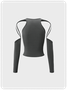 Y2K Gray Lace Up Top T-Shirt