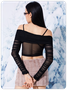 【Final Sale】Street Black Mesh Top Women Top