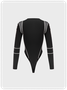 Street Black Patchwork Bodysuit
