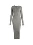 【Final Sale】Edgy Black Raw Edge Plain Dress Midi Dress