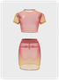 【Final Sale】Edgy Multicolor Ombre Mesh Two-Piece Set