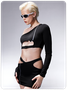 Edgy Black 3M Asymmetrical Design Cyberpunk Top Women Top