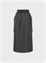 【Final Sale】Street Gray Split Pockets Zip Up Bottom Skirt