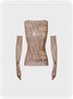 Y2K Khaki Mesh Letter Arm Sleeves Party Top Women Top