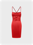 Edgy Wine Red Lace Up Backless Valentine Dress Mini Dress