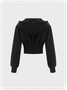 【Final Sale】Street Black Hoodie Corset Top Hoodie & Sweatshirt