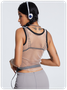 Street Black-White Patchwork Mesh Top Tank Top & Cami