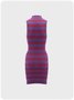 【Final Sale】Y2K Sweet Purple Striped Slim Dress Mini Dress