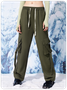 Street Green Pockets Cargo Bottom Pants