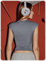 Street Gray Cut Out Top T-Shirt
