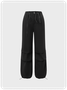 Street Black Cargo Drawstring Bottom Pants