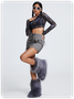 Edgy Black Mesh Cyberpunk Top Women Top