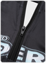 Edgy Gray Letter Lace Up Zip Cyberpunk Bodysuit