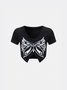 【Final Sale】Y2K Fashion Black Butterfly V-Neck Top T-Shirt