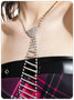 Y2K White Patchwork Plaid Ruffle Accessory Necktie