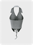 Y2K Gray Drawstring V-Neck Back To School Top Tank Top & Cami