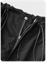 Street Black Cargo Drawstring Bottom Pants