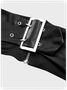 Edgy Black Belt Metal Party Top Women Top