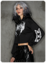【Final Sale】Punk Black-White Skull Top Hoodie & Sweatshirt