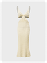 Y2K Apricot Texture Cut Out Dress Midi Dress