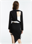 Street Black Tie Up Asymmetrical Design Top Outwear