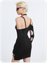 Edgy Black Lace Up Asymmetrical Design Cyberpunk Dress Mini Dress
