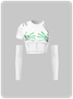 Street White Body Print Mesh Asymmetrical Design Cyberpunk Top Women Top