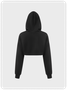 【Final Sale】Street Black Hooded Letter Top Hoodie & Sweatshirt