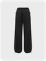Street Black Cargo Drawstring Bottom Pants