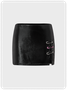 Street Black Side Slit Bottom Skirt