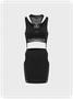 Edgy Black Double Layer Mesh Cyberpunk Two-Piece Set