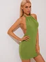 【Final Sale】Casual Green Dress Mini Dress