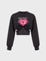 【Final Sale】Y2K Gray Heart Metal Chain Top Hoodie & Sweatshirt