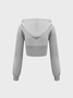 【Final Sale】Y2K Casual Gray Top Hoodie & Sweatshirt