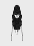 Punk Black Hooded Double Layer Backless Top Tank Top & Cami