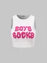 Y2K White Boys Letter Party Top Tank Top & Cami
