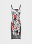 【Final Sale】Punk White Lace-Up Design Graffiti Halloween Dress Mini Dress