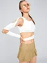 Y2K White One Shoulder Cut Out Top Women Top